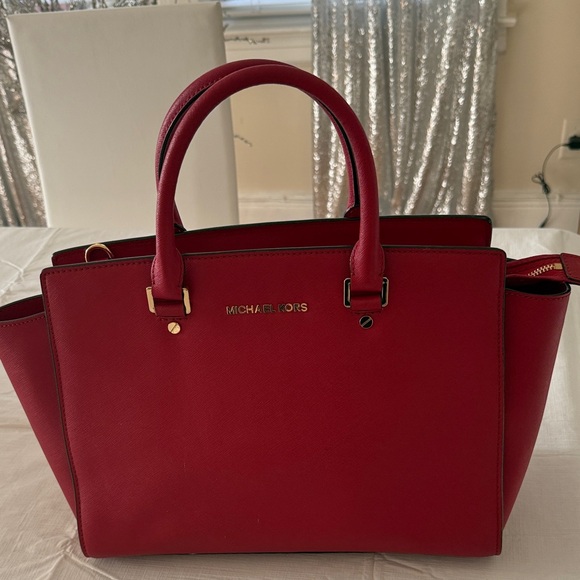 Michael Kors Cherry Red Satchel - Picture 1 of 3